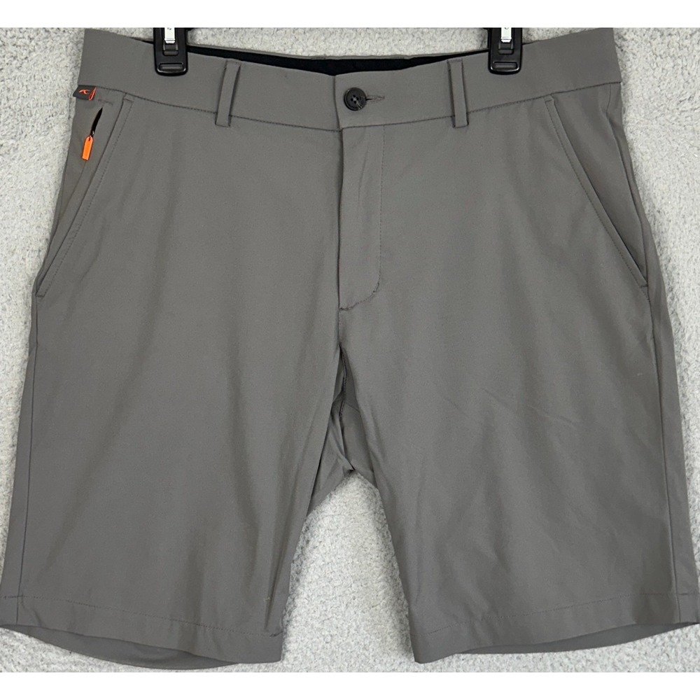 KJUS Shorts Mens 34 Grey Regular Fit Technical Golf Chino Performance Stretch